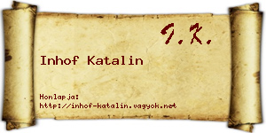 Inhof Katalin névjegykártya