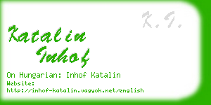 katalin inhof business card